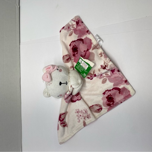 Modern Moments Gerber Baby Snuggle Lovey Pink White Floral Kitty/Bear Plush Toy - Picture 4 of 11